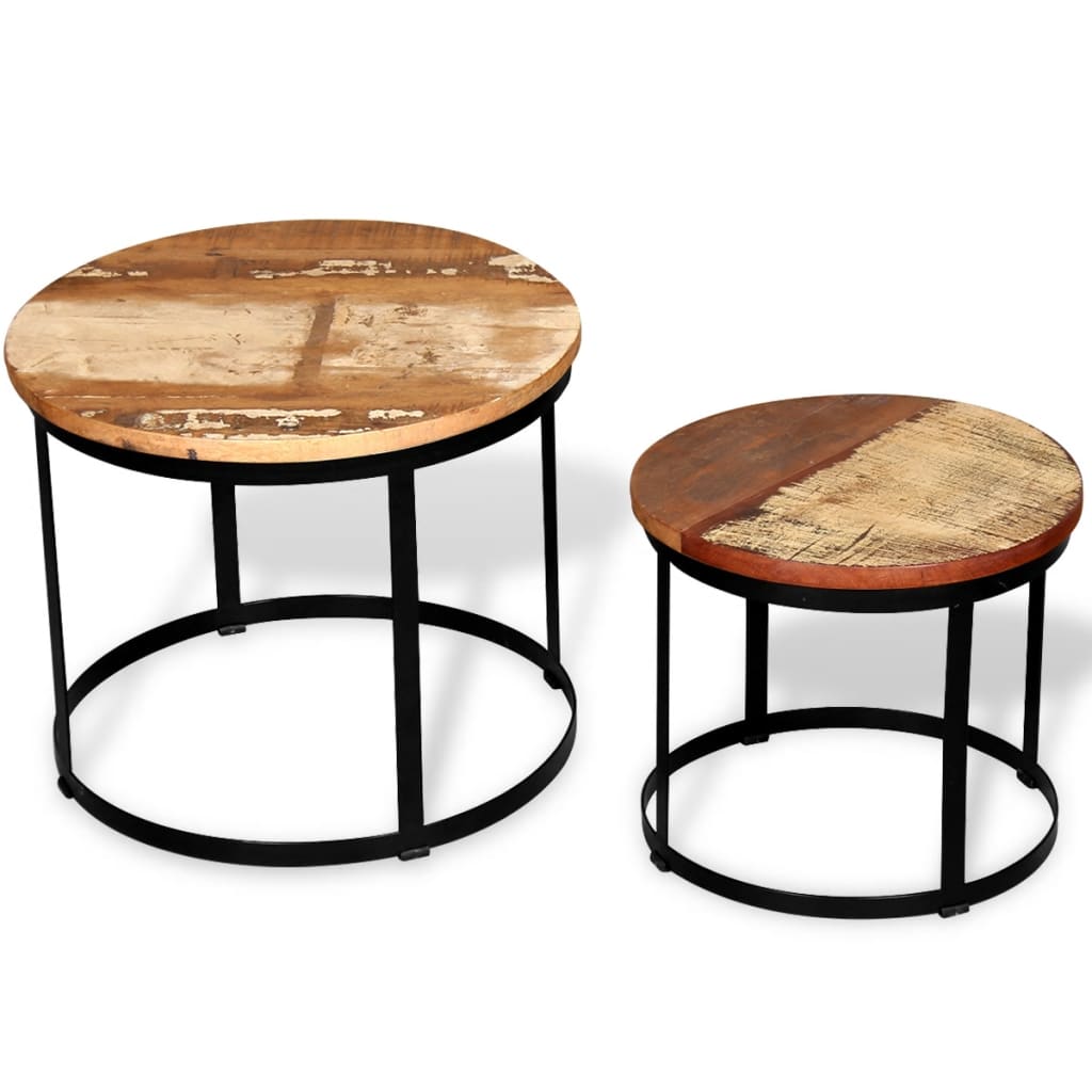 Lot de 2 tables basses en bois massif D50 (MARKETPLACE)