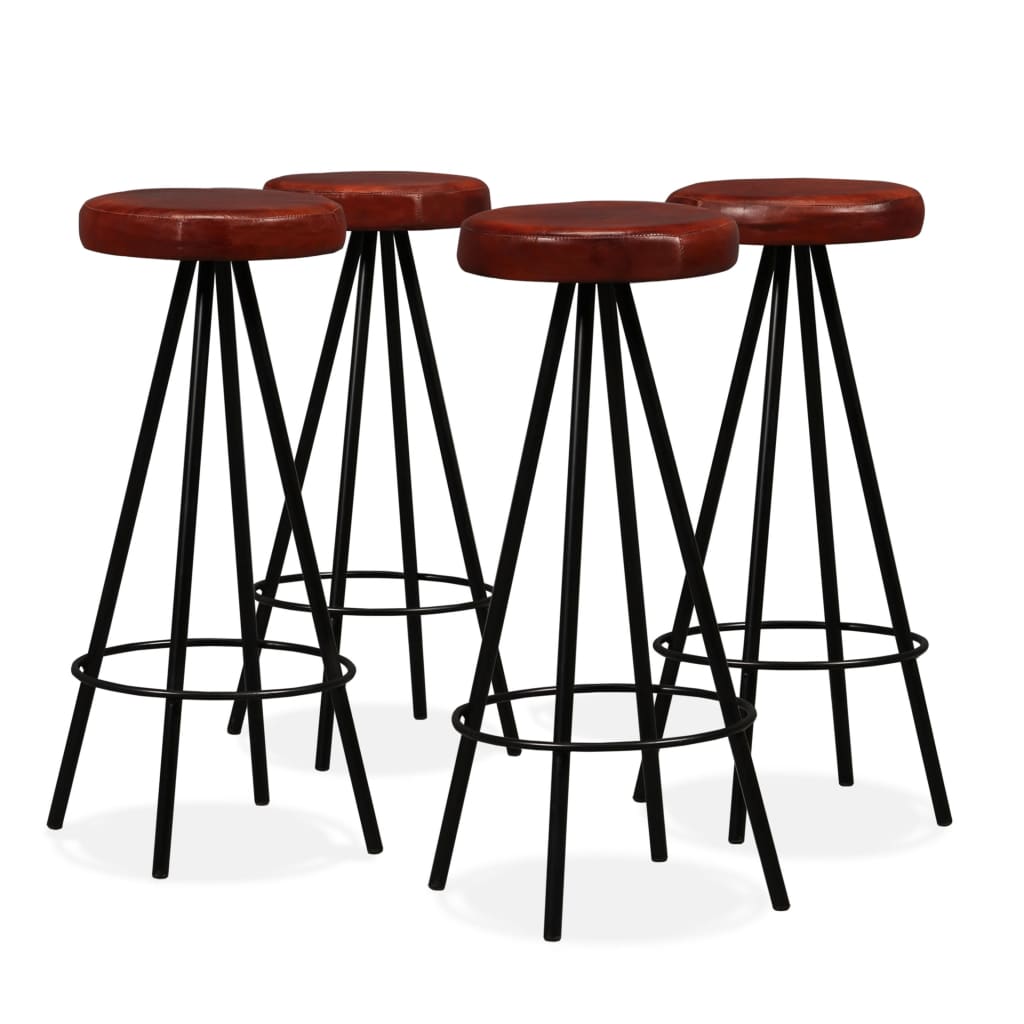 Lot de 4 tabourets en cuir (MARKETPLACE)