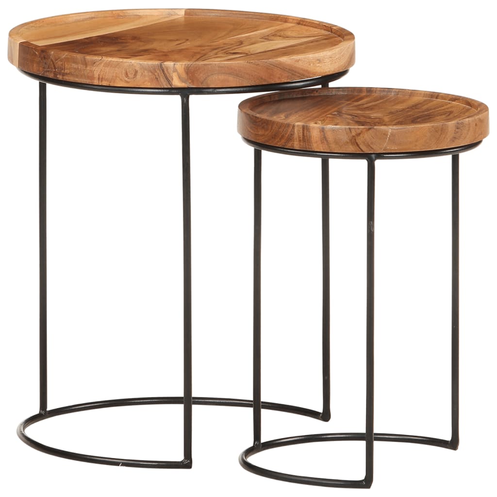 Lot de 2 tables basses en acacia (MARKETPLACE)