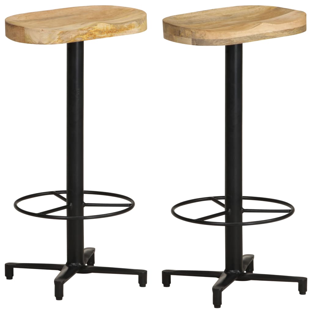 Lot de 2 tabourets de bar en manguier (MARKETPLACE)