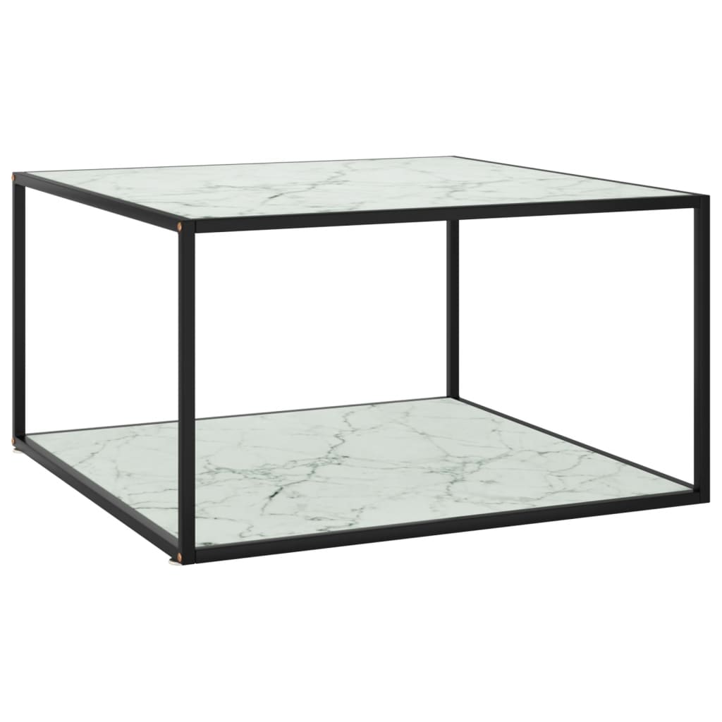 Table basse blanche effet marbre 90x90 (MARKETPLACE)