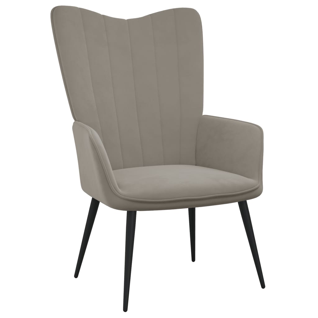 Fauteuil en velours gris (MARKETPLACE)