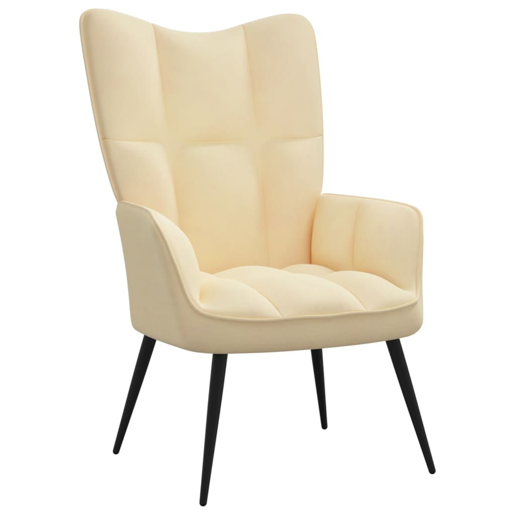 Fauteuil en velours ivoire (MARKETPLACE)