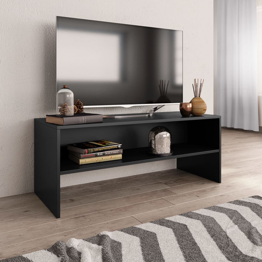 Meuble TV noir 100 x 40 en bois (MARKETPLACE)