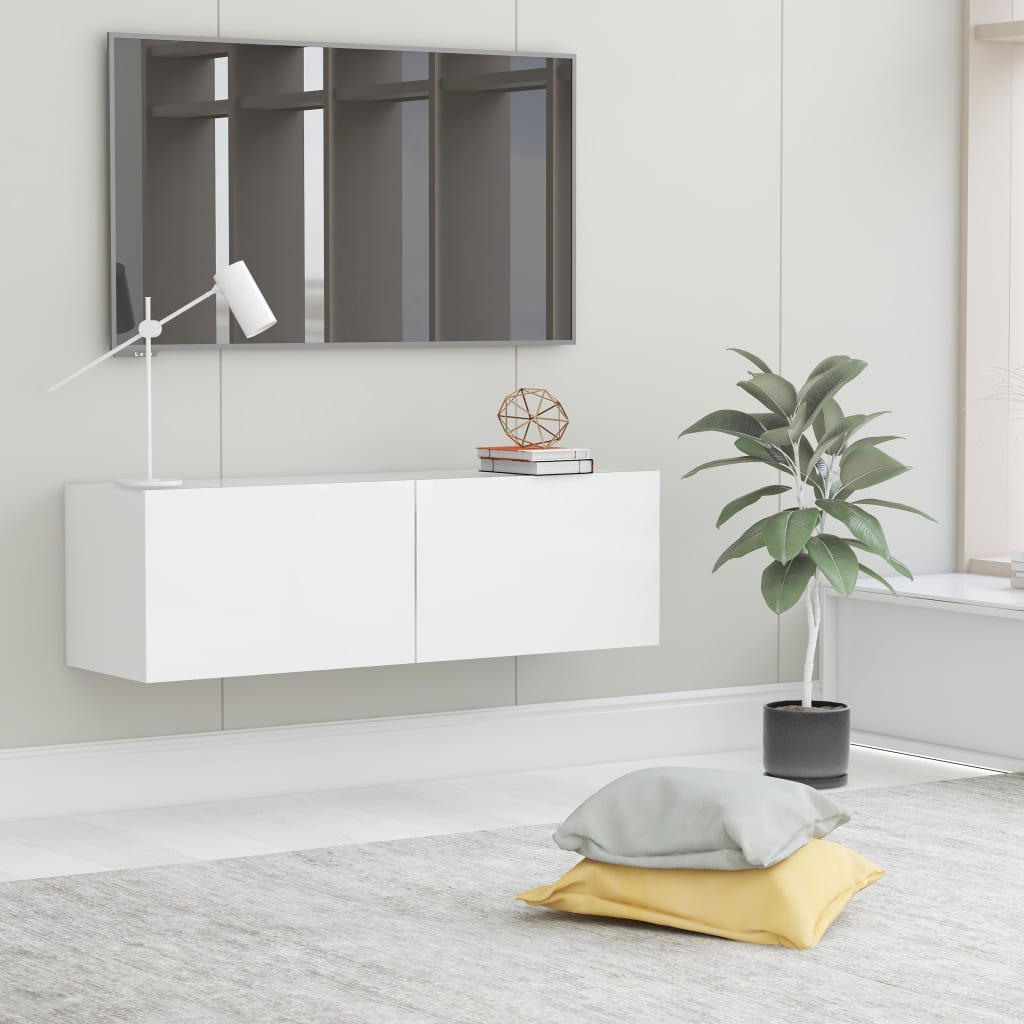 Meuble TV en bois blanc 100x30 (MARKETPLACE)
