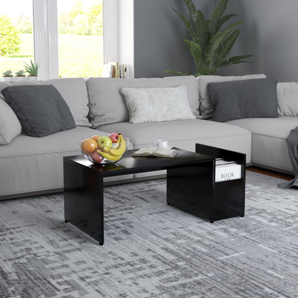 Table basse en bois noir 90x45 (MARKETPLACE)