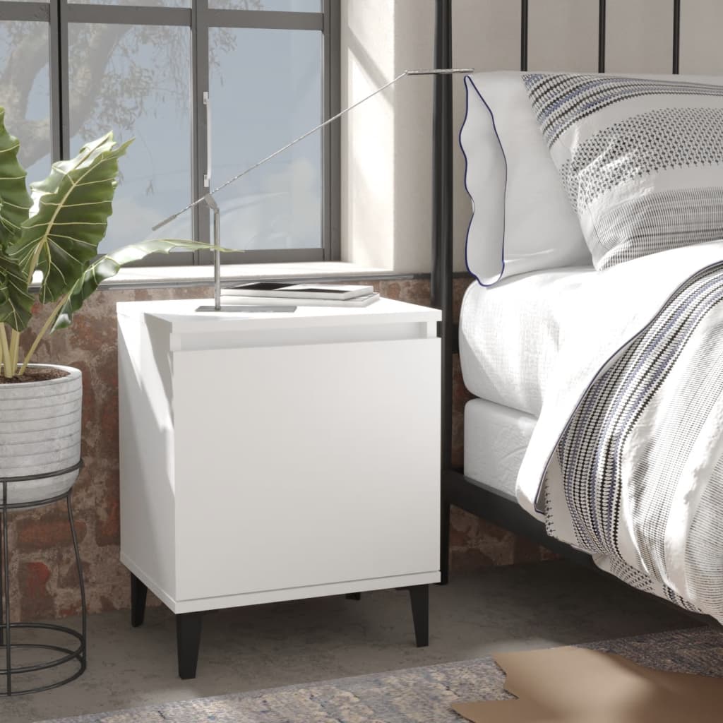 Lot de 2 tables de chevet en bois blanc (MARKETPLACE)