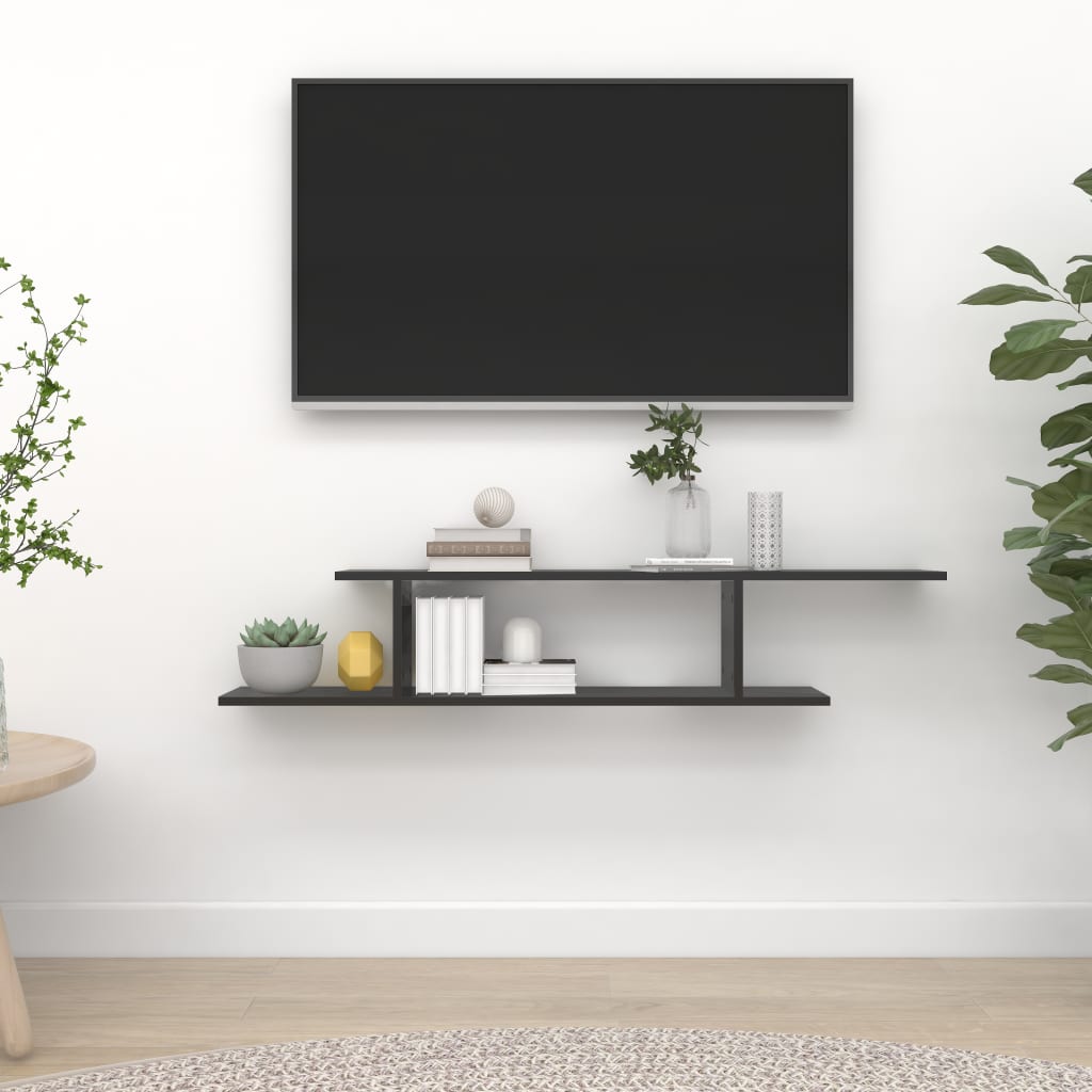 Meuble TV en bois noir 125x20 (MARKETPLACE)