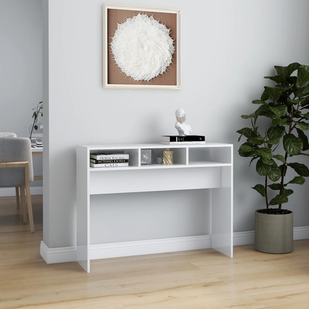 Console en bois blanc laqué 105x30 (MARKETPLACE)