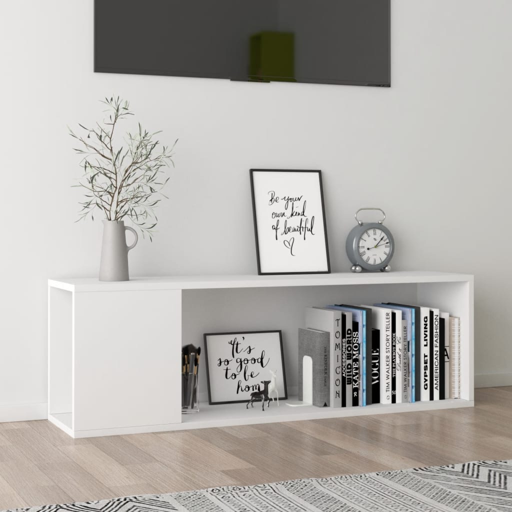 Meuble TV en bois blanc 100x32 (MARKETPLACE)