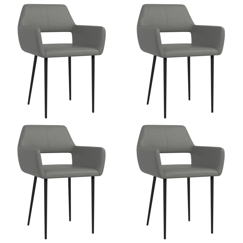 Lot de 4 chaises grises en simili (MARKETPLACE)
