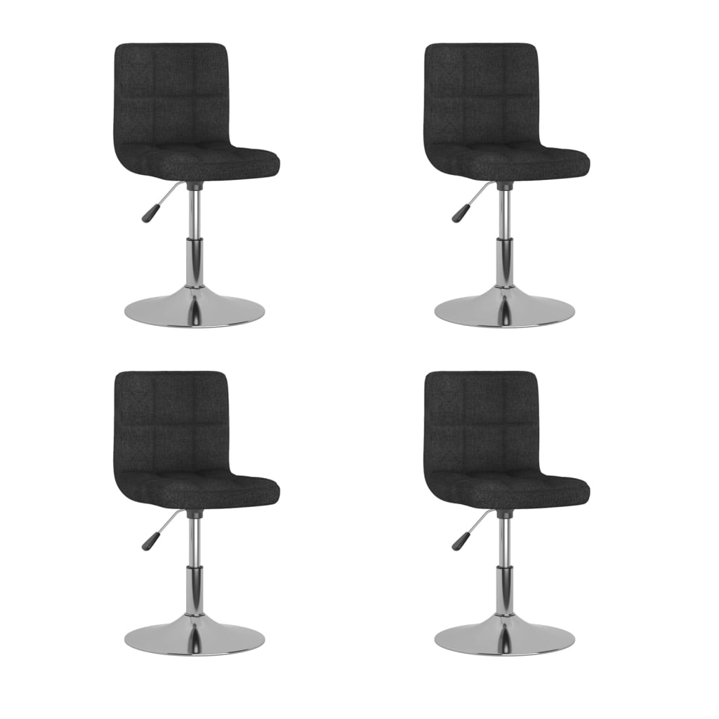 Lot de 4 tabourets pivotants en tissus noir (MARKETPLACE)