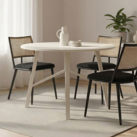 Table à manger ronde 100x76 cm beige