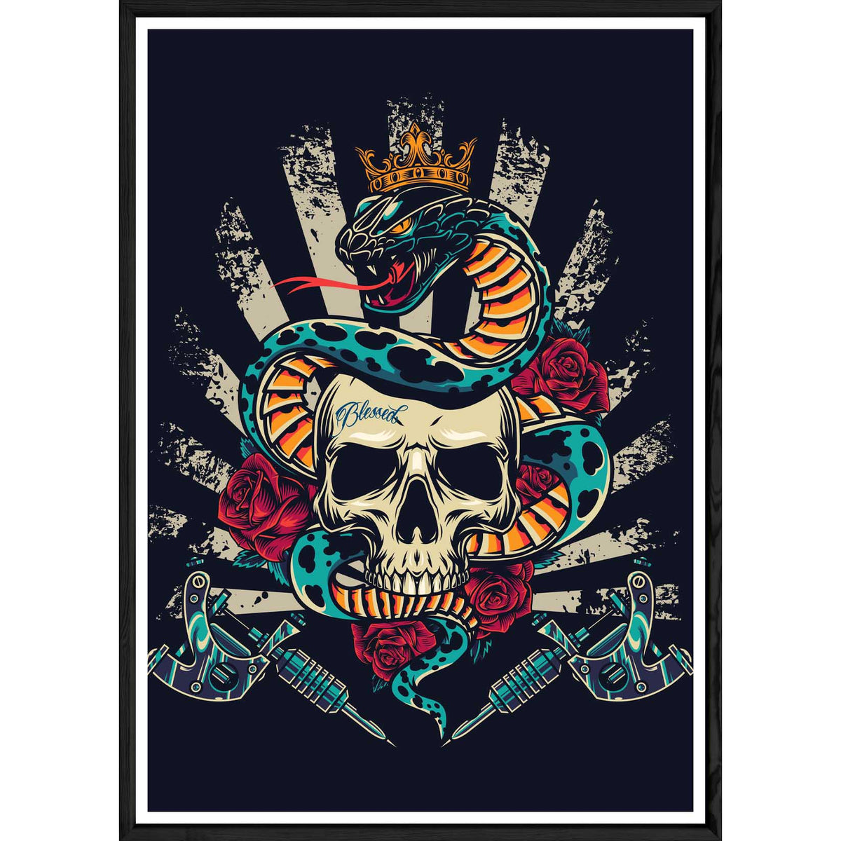Tableau vintage avec cadre noir POP – Taille 23x32 (Copie)
