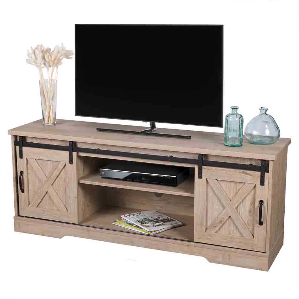 Meuble TV en bois et métal L150