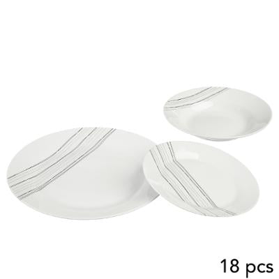 Service de table 18 pièces en porcelaine ligne