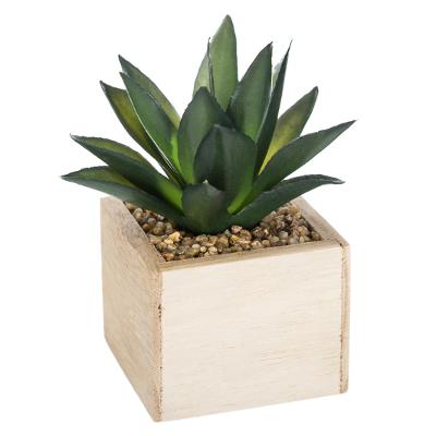 Fausse plante verte pot en bois H12 N°2