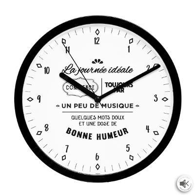 Horloge noire D22 (Visuel aléatoire)