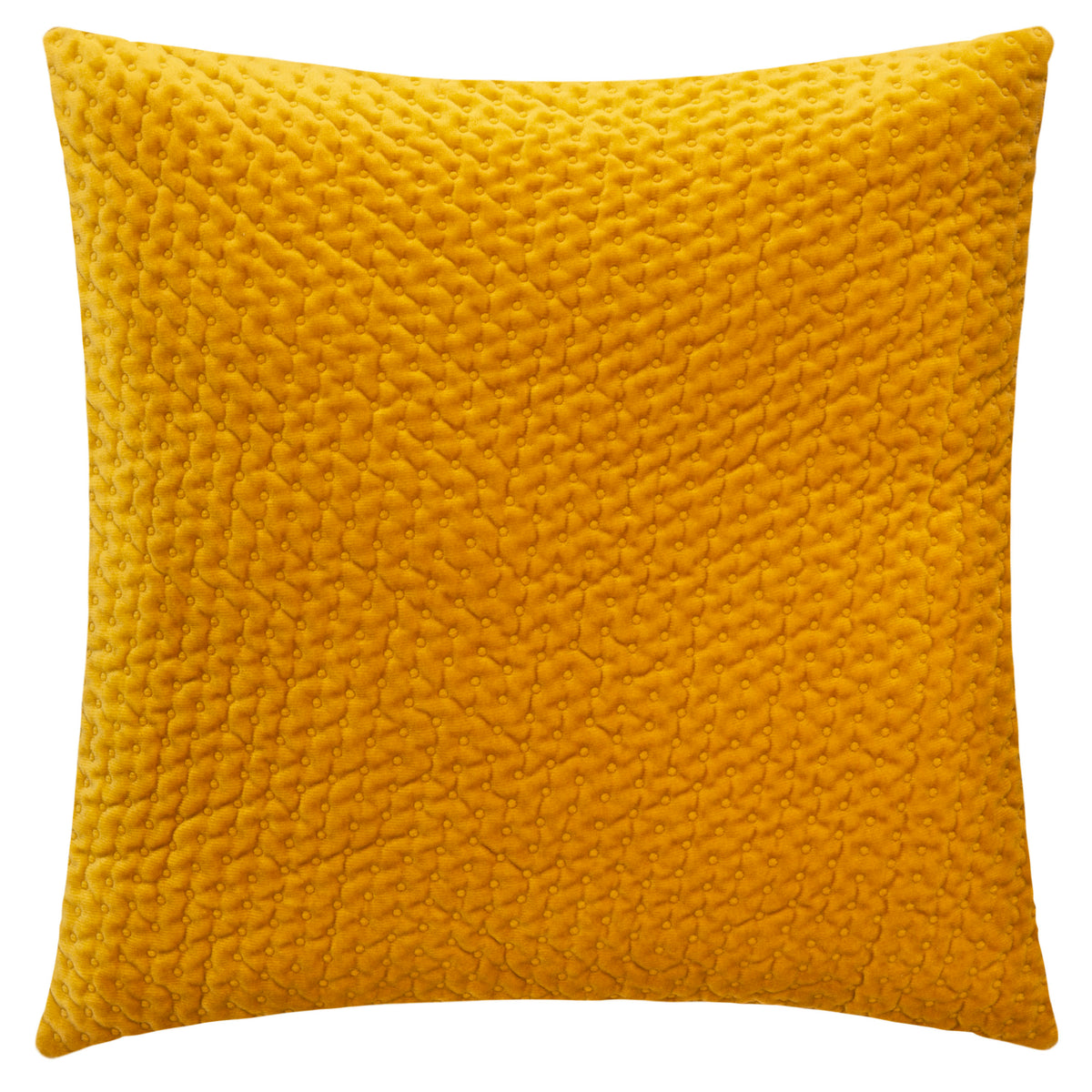 Coussin velours ocre 40x40