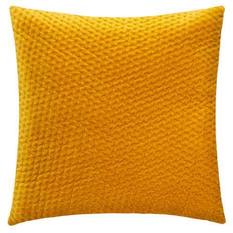Coussin velours ocre 40x40