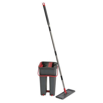 Kit Seau mécanique métal avec Balai télescopique et Mop (Modèle et coloris aléatoires)