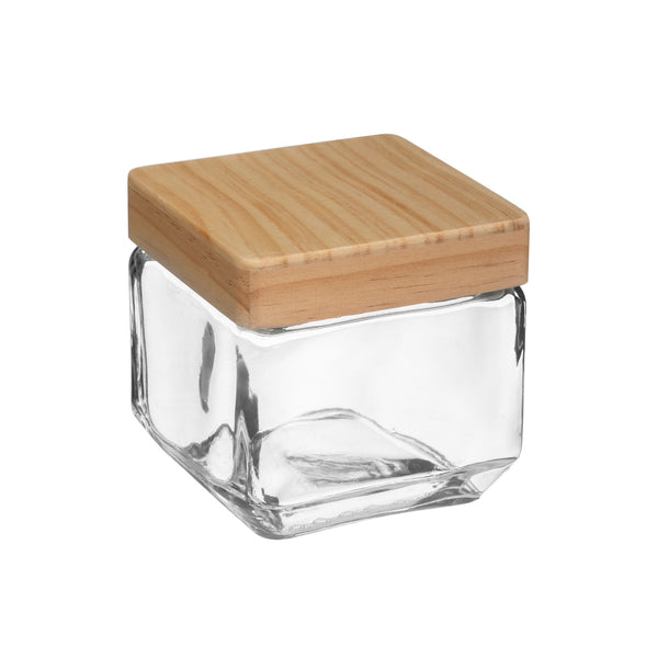 Bocal en verre et bois H11