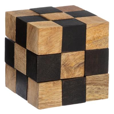 Casse tête bois cube à poser en manguier