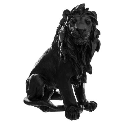 Lion en résine noire H33