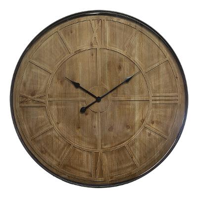 Pendule Murale en Bois 80cm Marron