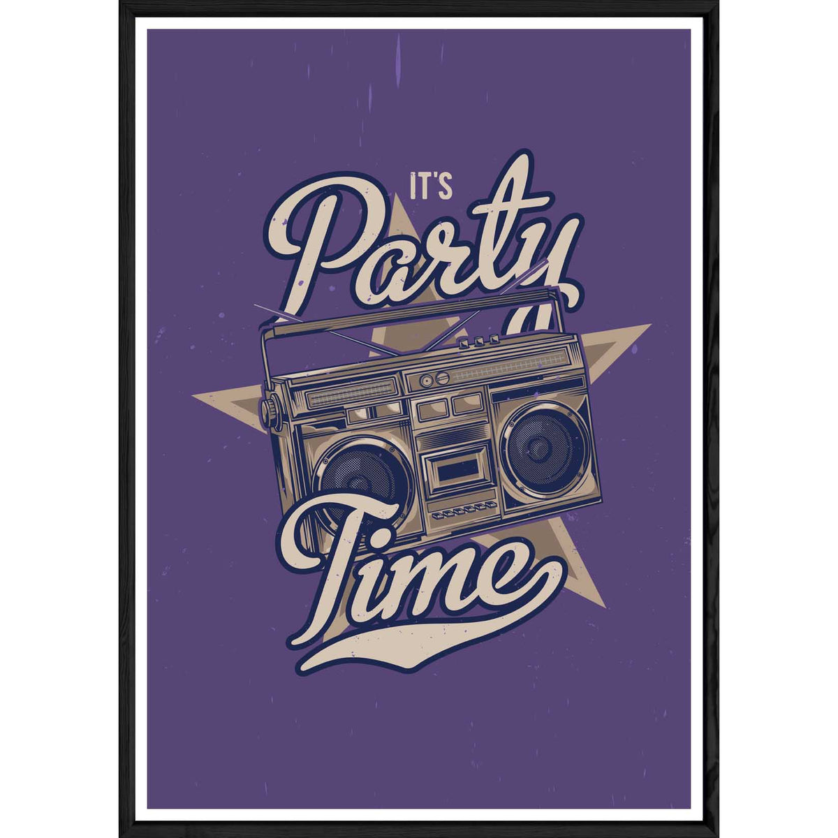 Tableau Party avec cadre noir POP – Taille 23x32