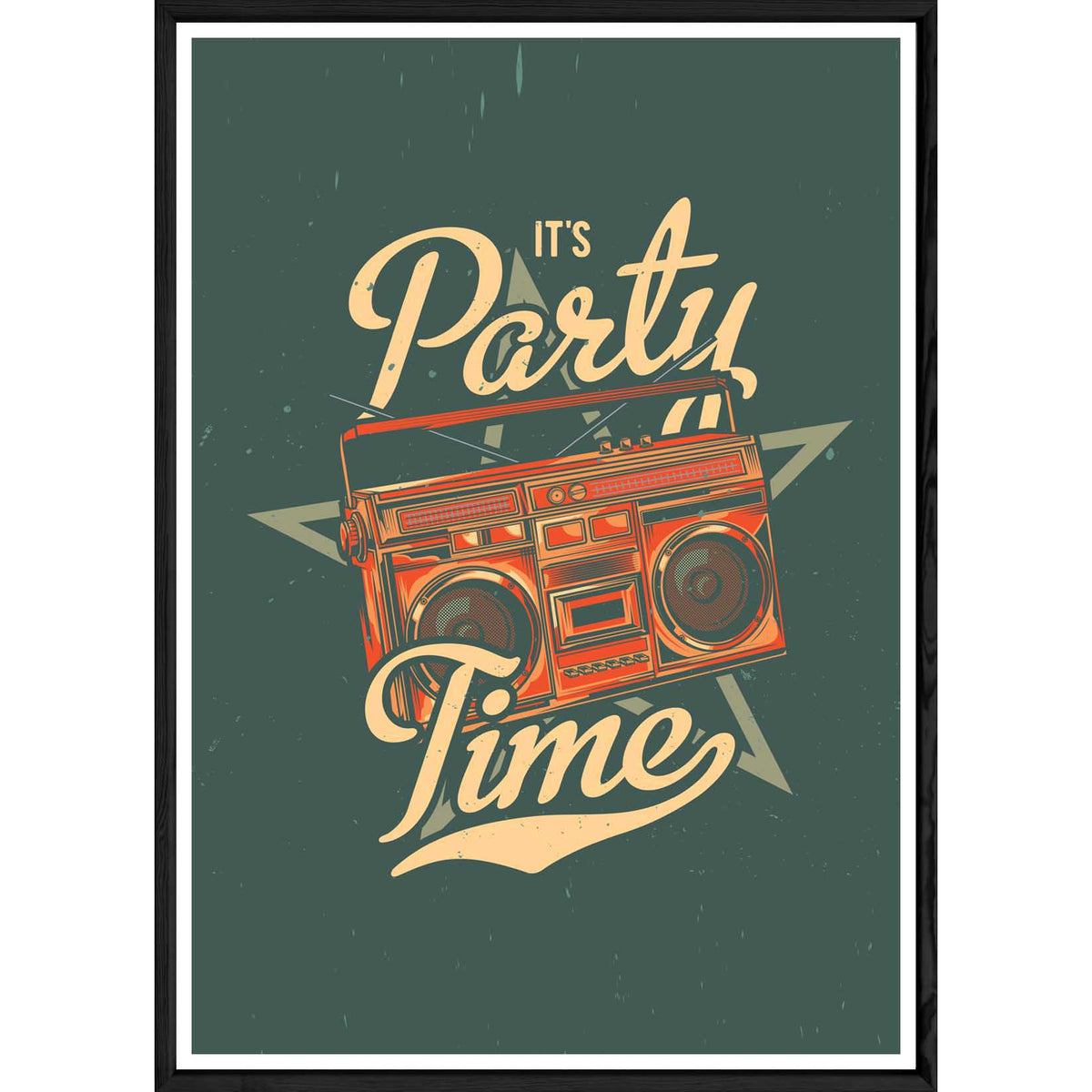 Tableau Party avec cadre noir POP – Taille 23x32