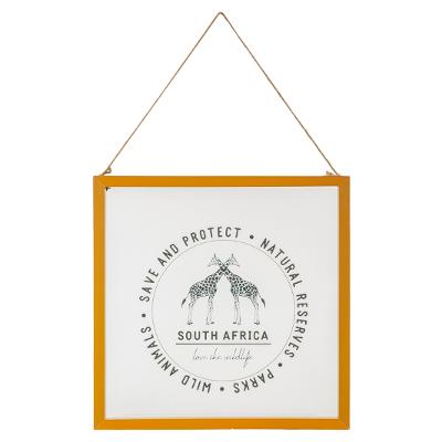 Cadre en verre suspendu ocre girafe