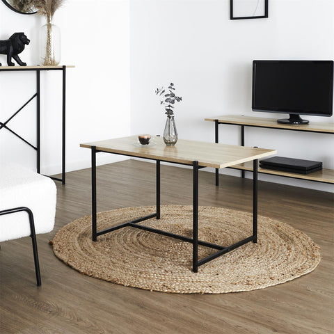 Table basse en bois et métal 80x50
