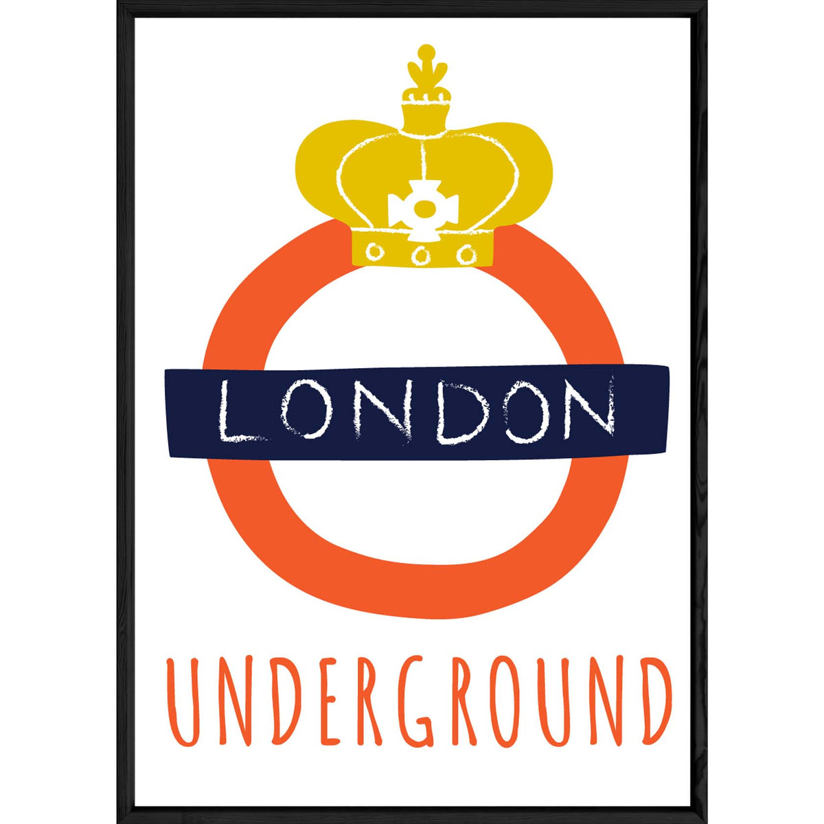 Tableau London avec cadre noir POP – Taille 23x32