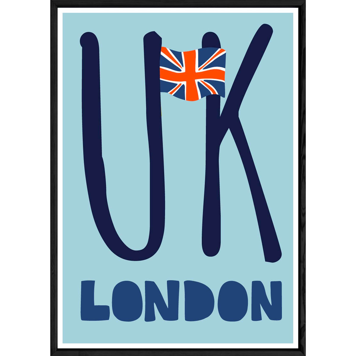 Tableau London avec cadre noir POP – Taille 32x42