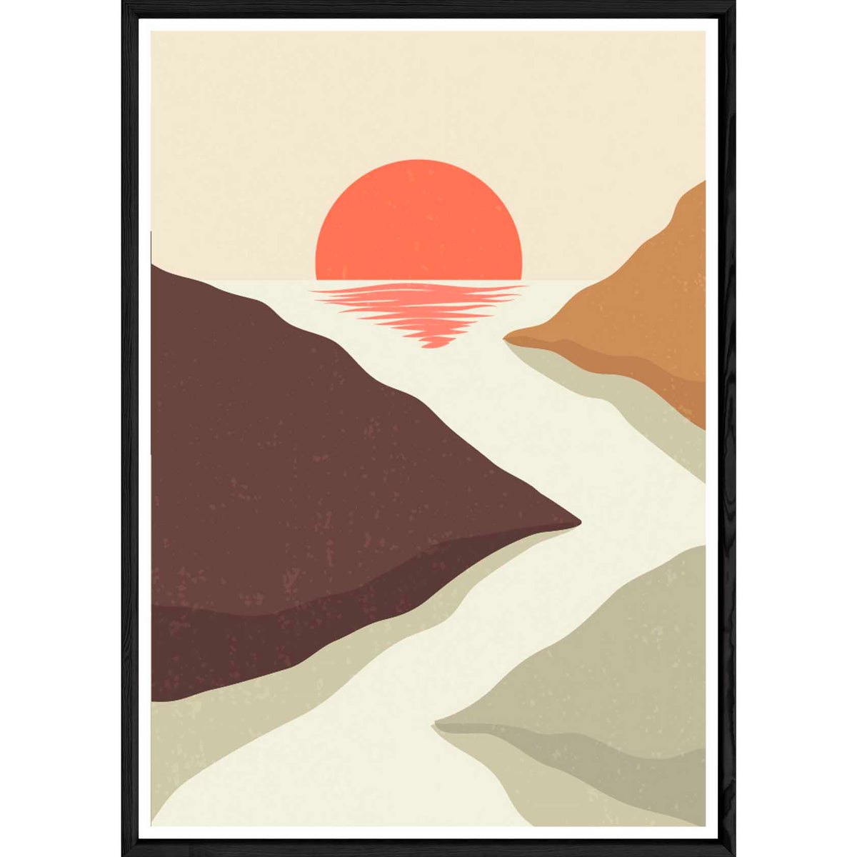 Tableau paysage avec cadre noir – Taille 32x42