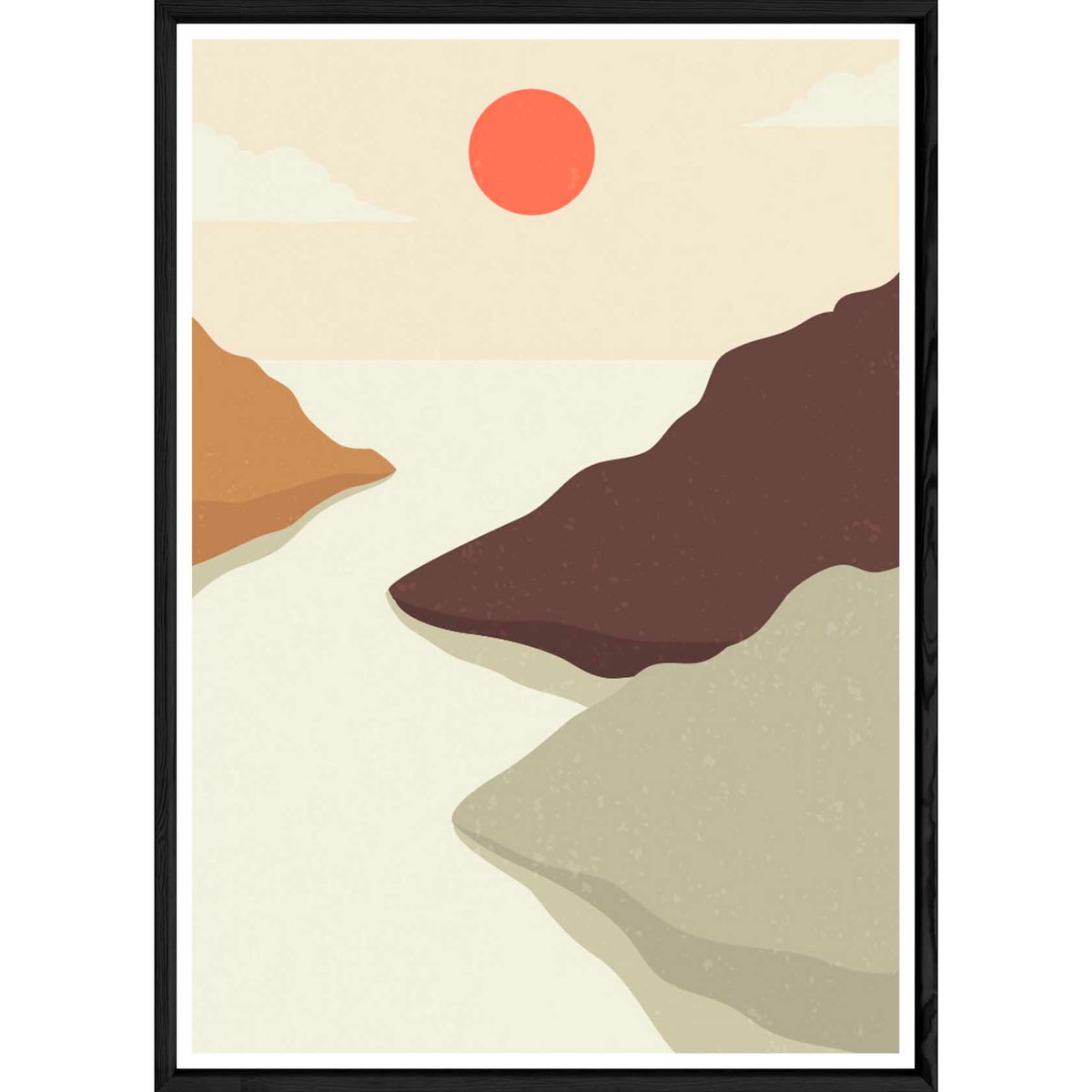 Tableau paysage avec cadre noir – Taille 32x42