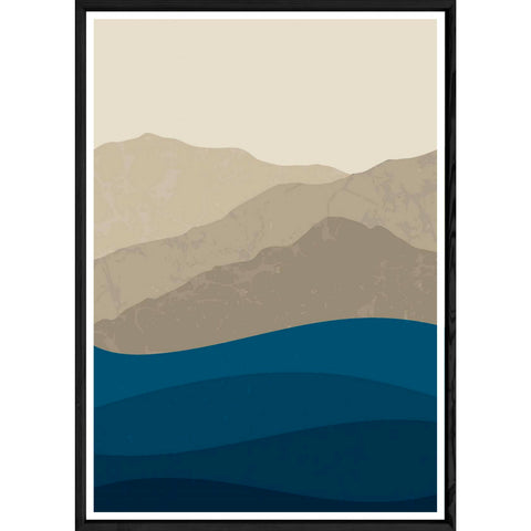 Tableau paysage et mer avec cadre noir – Taille 23x32