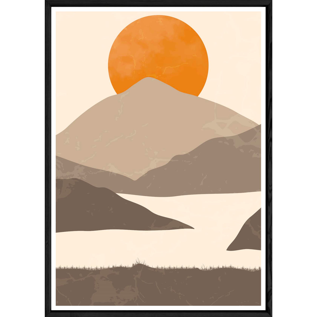 Tableau paysage avec cadre noir – Taille 32x42