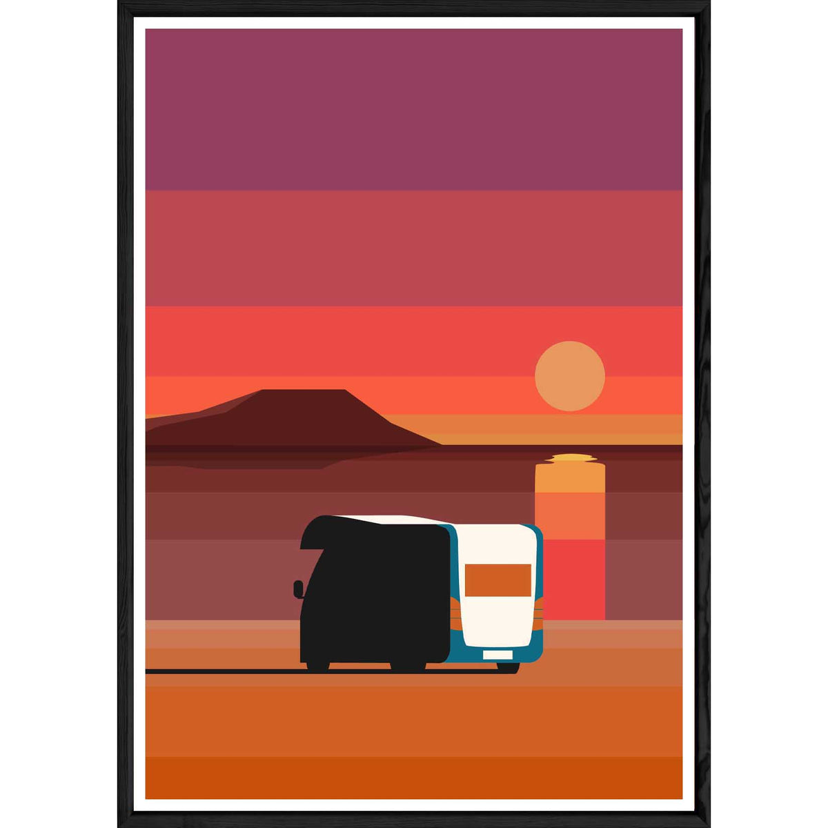 Tableau Travel avec cadre noir POP – Taille 32x42
