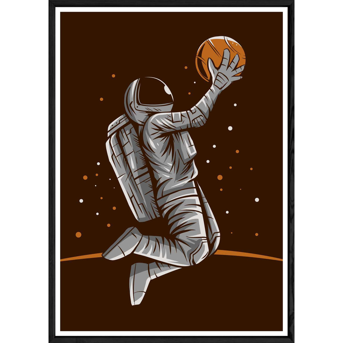 Tableau astronaute avec cadre noir POP – Taille 32x42