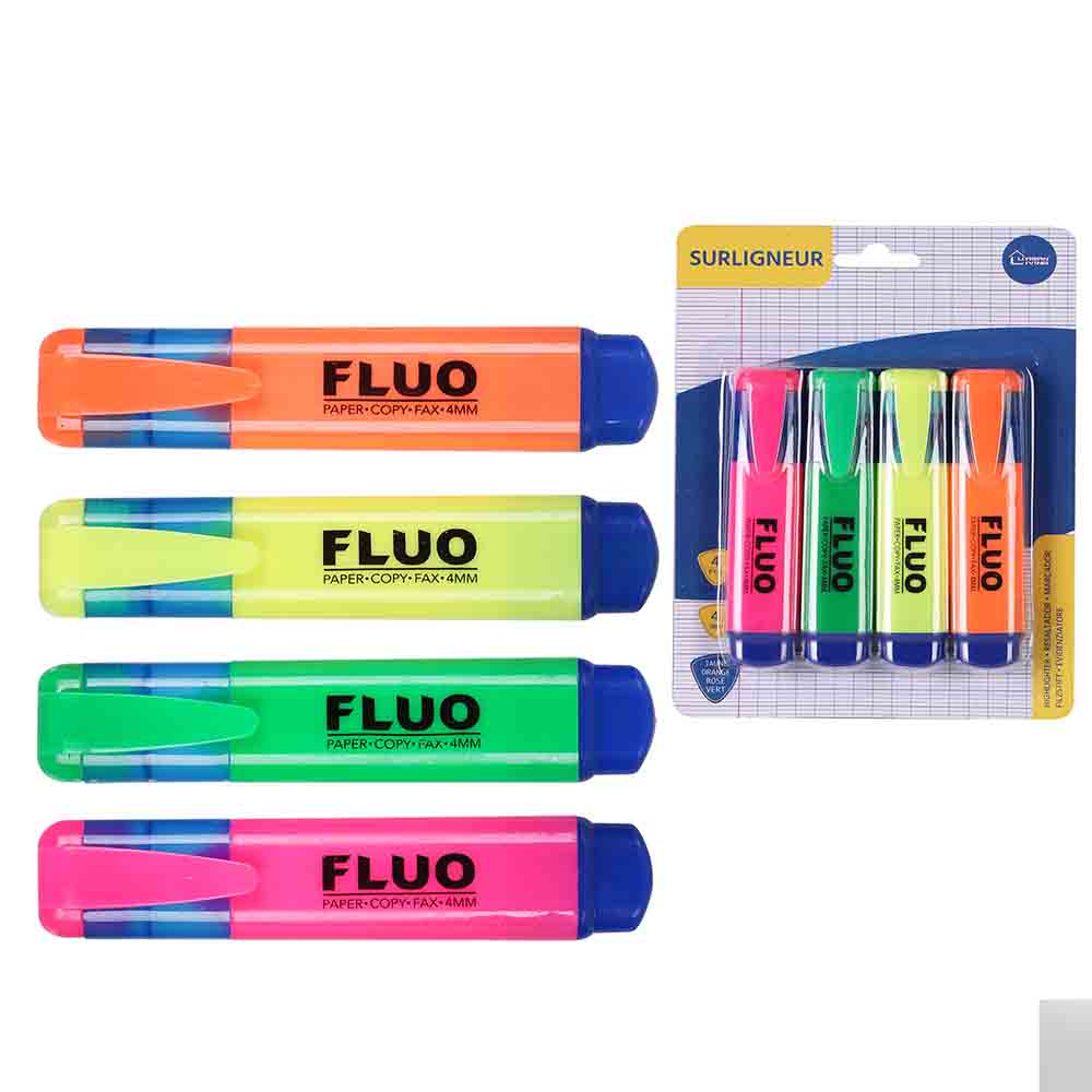 Lot de 4 marqueurs fluo