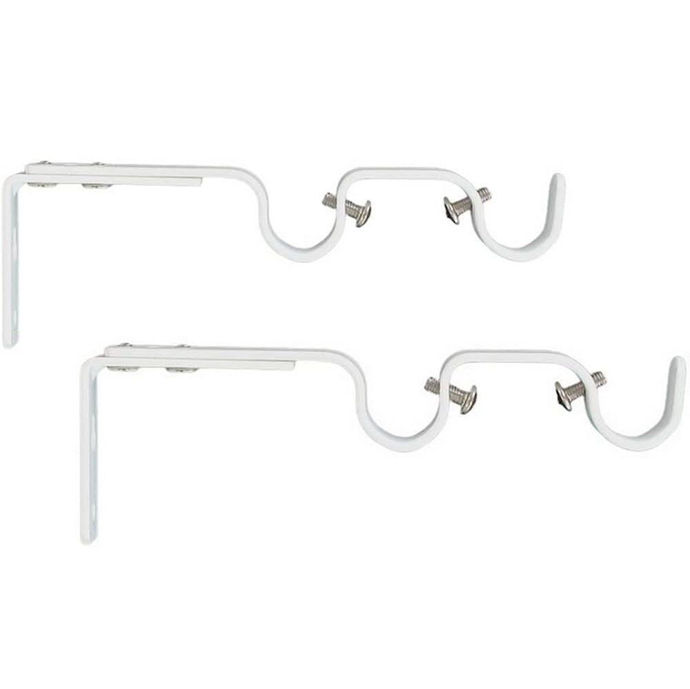 Lot de 2 supports gouttière double ( L165 - L190 / D20 mm) blanc