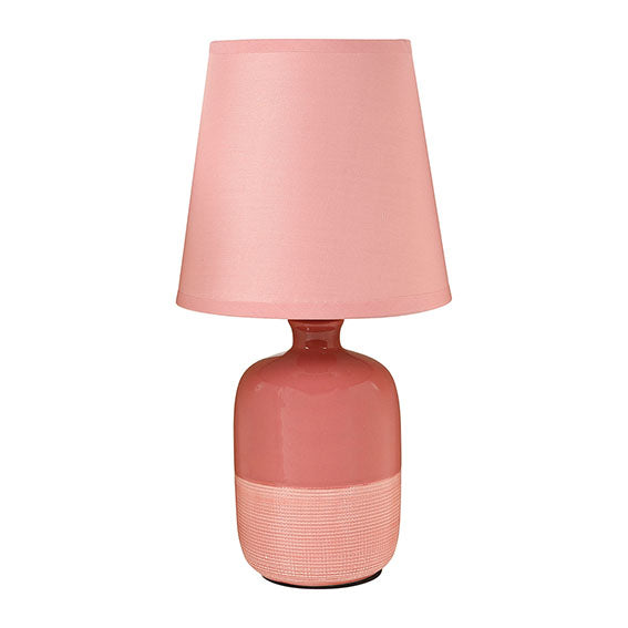 Lampe bouteille céramique rose poudré H34