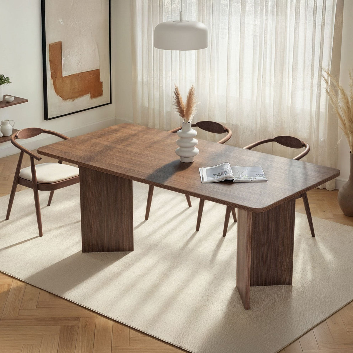 Table de salle à manger - 180x90x75cm - bois foncé