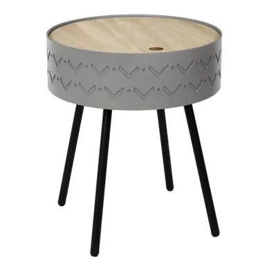 Table de chevet en bois gris