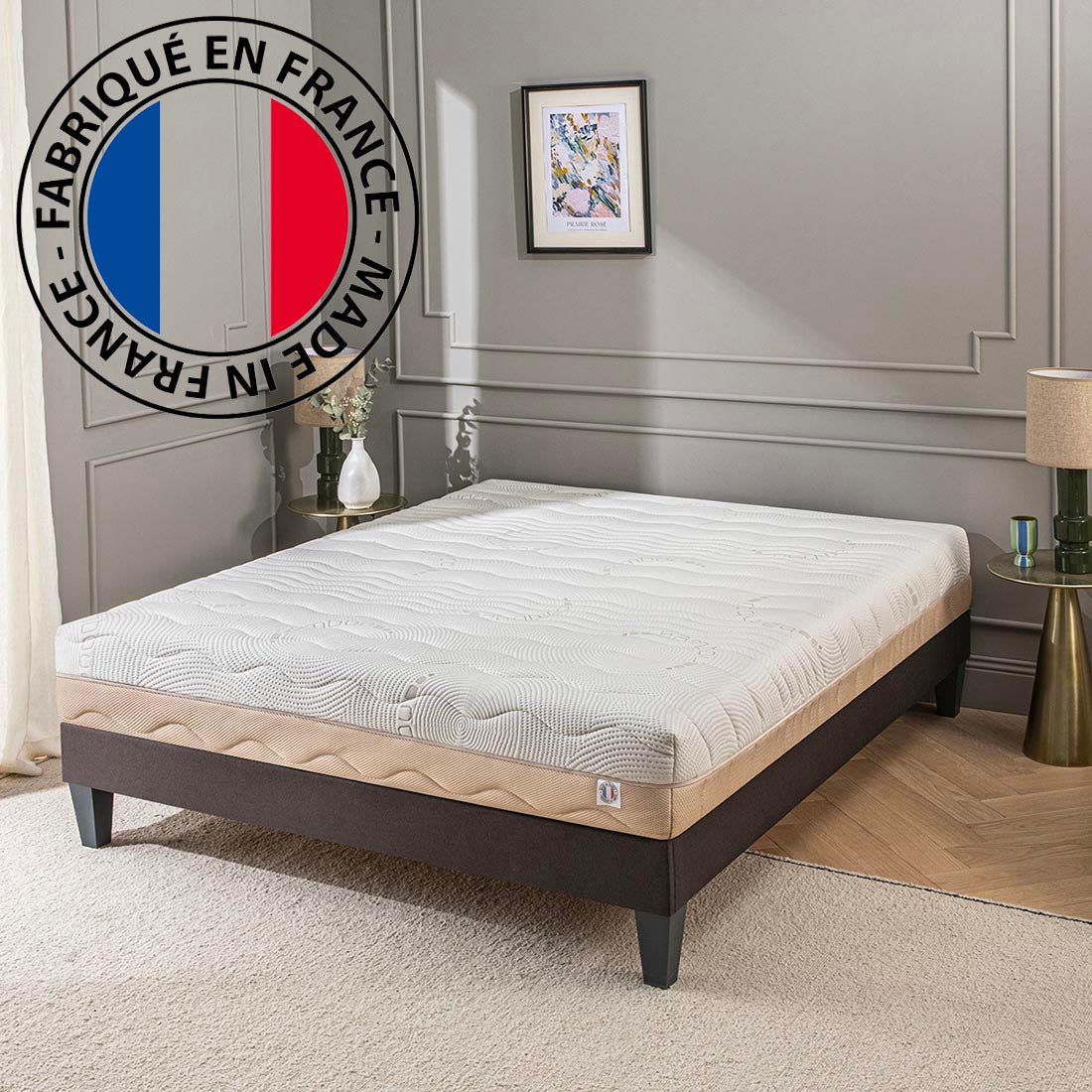 Matelas 140x190 haut de gamme Mousse 25 cm LÉMAN - Fabriqué en France