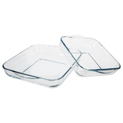 Plat carré en verre x2