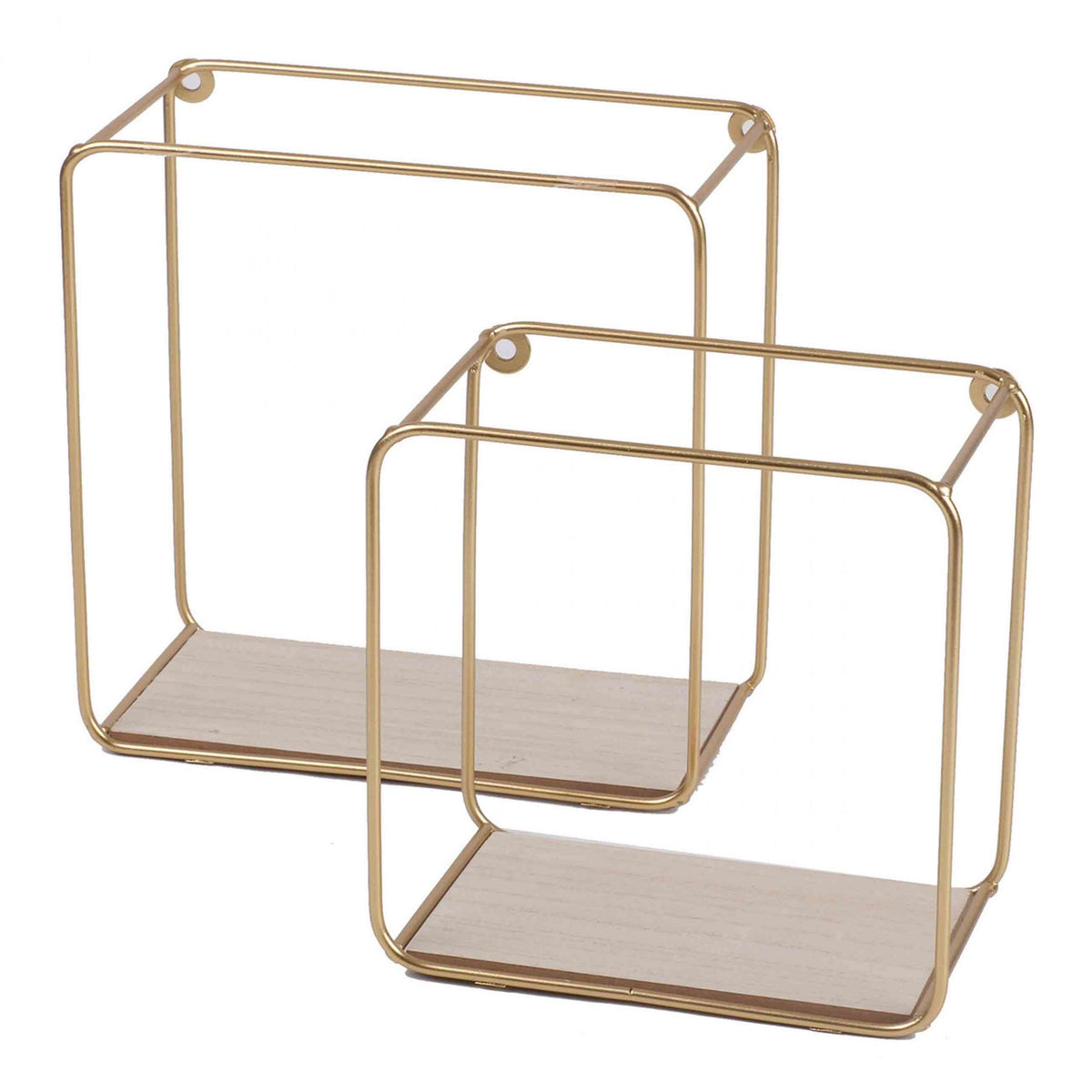 Lot de 2 étagères en métal carrée 20×20 dorées