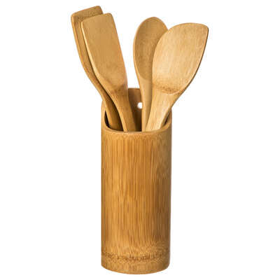 Pot avec 4 ustensiles en bois